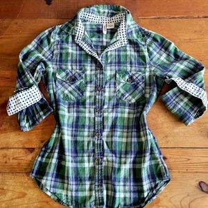 Plain and Polka Dot Shirt